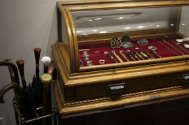 Pens and Jewelry in Vintage Gun Cabinet
